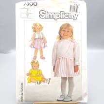 Vintage Sewing PATTERN Simplicity 7300, Toddlers 1985 Dress and Jacket, ... - £6.17 GBP