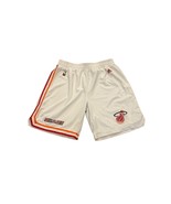 Adidas Miami Heat NBA Authentic Home Throwback White Basketball Shorts M... - $82.30 CAD