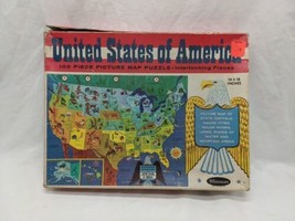Vintage Whitman United States Of America 100 Piece Picture Map Puzzle - £23.18 GBP