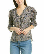 NWOT Rebecca Taylor "Slene" Women's Blouse Top Sz 4 Paisley Print Silk Orig $325 - $45.00
