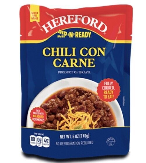 Hereford Rip ‘N’ Ready Chili Con Carne 1-6oz Pk-Fully Cooked Ready To Ea... - $14.73