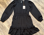 Knox Rose Women&#39;s Long Sleeve Satin Dress Black Medium - $16.39
