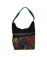 Fantasticats Laurel Burch Cat Medium Canvas Scoop Purse Tote Bag Handbag - $37.40