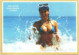 Sun and fun Cocoa Beach Florida Girl Postcard Risque Ocean 90&#39;s 80&#39;s Pinup  - £8.69 GBP