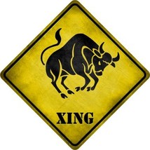 Taurus Zodiac Animal Xing Novelty Metal Crossing Sign - $26.95