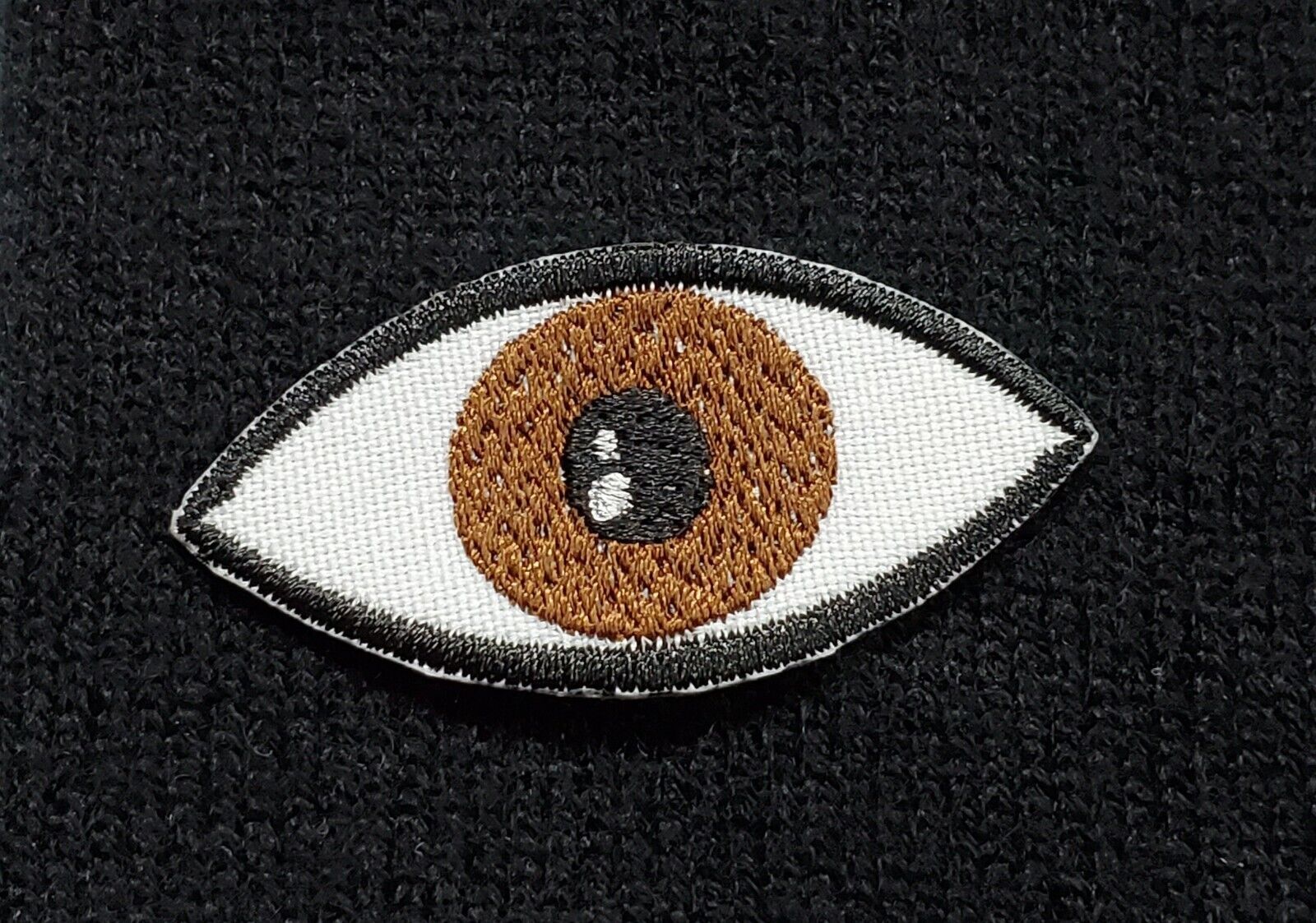 Brown Eye Embroidered Applique Iron On Patch 2.1&quot; x 1&quot; Eyeball Optical P... - $4.14+