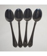 Set of 4 Farberware 18/8 FRW32 Stainless 6.25&quot; Teaspoons Beaded Flower Tip - $16.95