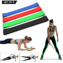 4 X Resistance Exercise Loop Bands Ankle Leg Home Gym Fitness Yoga Pilates Glute - £17.95 GBP