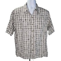 Mountain Hardwear Shirt Mens L Grey Button Front Short Sleeve Polyester ... - $24.74