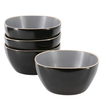 Hometrends Soho Lounge 4 Piece 6 Inch Stoneware Bowl Set in Grey - $52.23