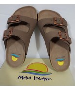 Maui Island Cork Buckle Straps Comfort Footbed Leather Sandals Beige Siz... - £21.53 GBP