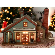 Dept 56 New England Village Series J Hudson Stoveworks Christmas Lighted #56574 - £32.03 GBP