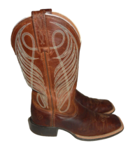 Ariat Womens 6 B Round Up Cowboy Western Boots Square Toe Leather Brown 10018528 - £63.94 GBP