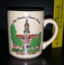 Vintage Pike County Courthouse Pittsfield Illinois mug - £4.69 GBP