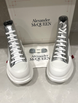 Authenticity Guarantee 
Alexander Mcqueen Silver TreadSlick Leather High Top ... - £269.13 GBP