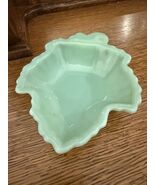 Vintage Jadeite Leaf Bowl 6&quot; Ruffled Edge Fire-King Style Mid-Century - $24.24