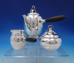 Pansy by Gorham Sterling Silver Coffee Set 3pc Coffee Sugar Creamer #6834-2 - £1,350.74 GBP