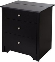 South Shore Vito Nightstand Charging Station, Pure Black, 19.25 X 24.5 X 27.5In - $159.99