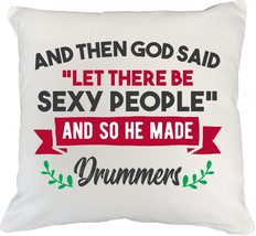 Make Your Mark Design Drum Players White Pillow Cover for Musician &amp; Ins... - £19.60 GBP+