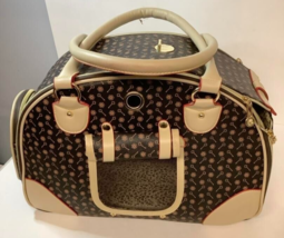 Adriene&#39;s Choice Luxury Fashion PU Leather Waterproof Small Dog Pet Carrier Bag - £52.57 GBP