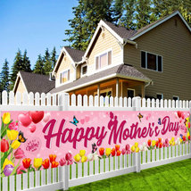 Happy Mothers Day Yard Sign, Large 9.8X1.6Ft Mothers Day Yard Decorations, Pink  - £16.68 GBP