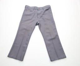 Vintage 90s Wrangler Mens 36x25 Distressed Knit Flared Wide Leg Chino Pants Gray - £31.10 GBP