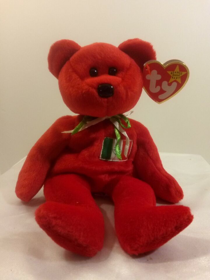 Ty Beanie Baby "Osito" Mexican Flag Bear Stuffed Animal Original Tags Attached - £71.16 GBP