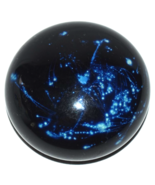 Vintage Disc Art Glass Paperweight Black &amp; Blue Stars Cosmic Galaxy 3 3/4&quot; - $41.03 CAD