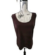 Vintage Frank Lyman Design No Iron Elegant Classy Rich Brown Tank Top La... - $24.00