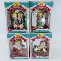 4 Vintage 1996 1995 Precious Moments Home For The Holidays Christmas Orn... - $18.57