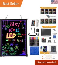 Versatile Neon Message Sign 16&quot;x12&quot; - 8 Fluorescent Markers &amp; 26 Flashin... - $119.99