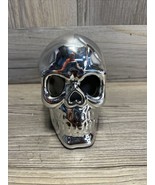 Ceramic Skull Decor Chrome 3.5&quot; Halloween Decorations - £7.51 GBP