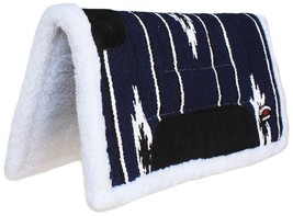 Pony 24&quot;x24&quot; Cotton Acrylic Fleece Padded Western Saddle Pad Navy 39164NV - $39.59