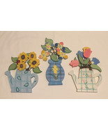Set of 3 kitchen wall plaques teapot vase flowers 3 dimensional painted ... - $13.84 CAD