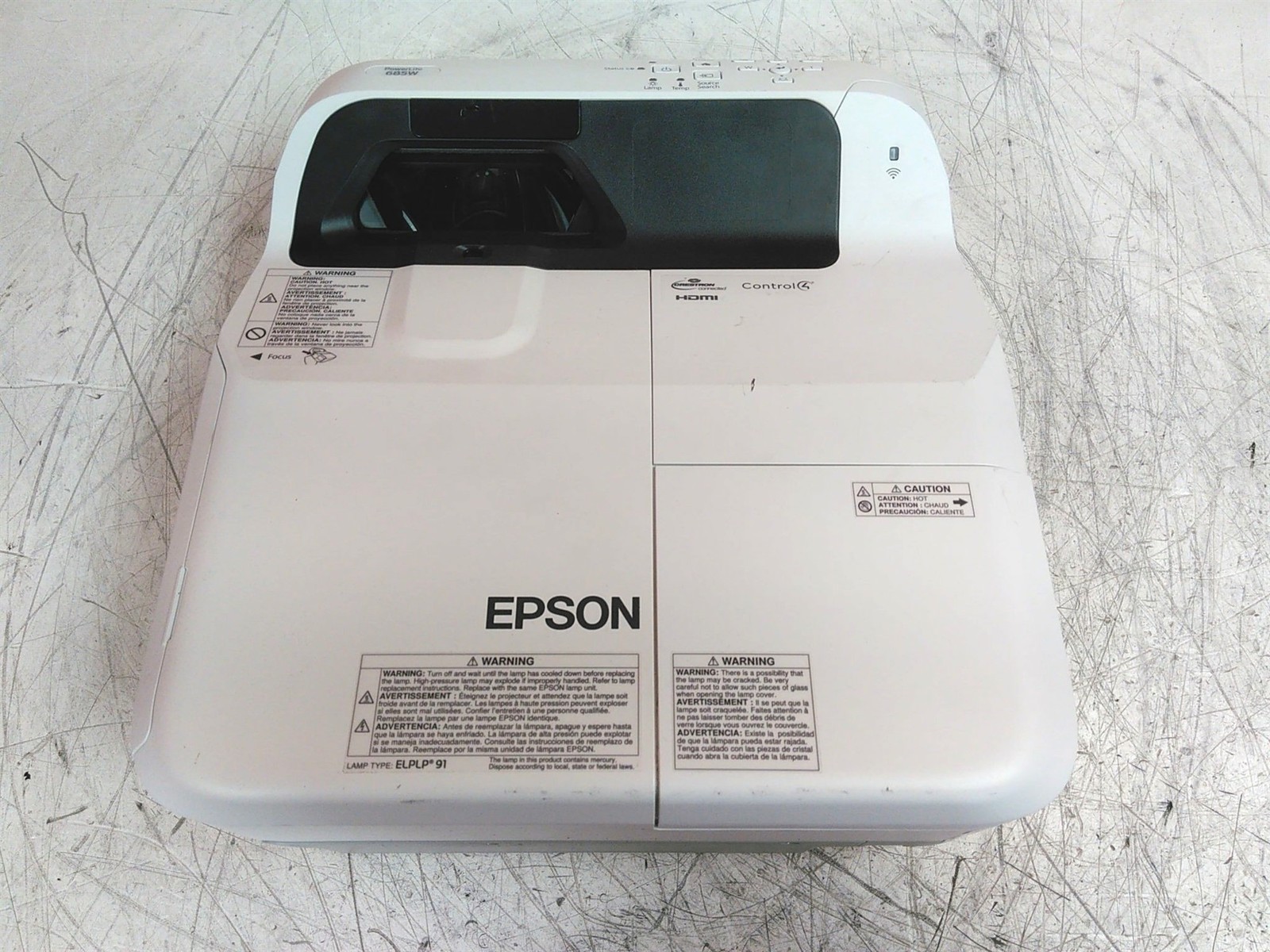 Primary image for Color Washed Epson PowerLite 685W H744A HDMI Short-Throw Projector AS-IS