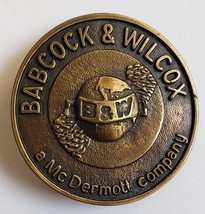 BABCOCK &amp; WILCOX McDermont Company Vintage Solid Brass Belt Buckle - £27.93 GBP