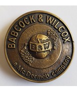 BABCOCK &amp; WILCOX McDermont Company Vintage Solid Brass Belt Buckle - £26.64 GBP