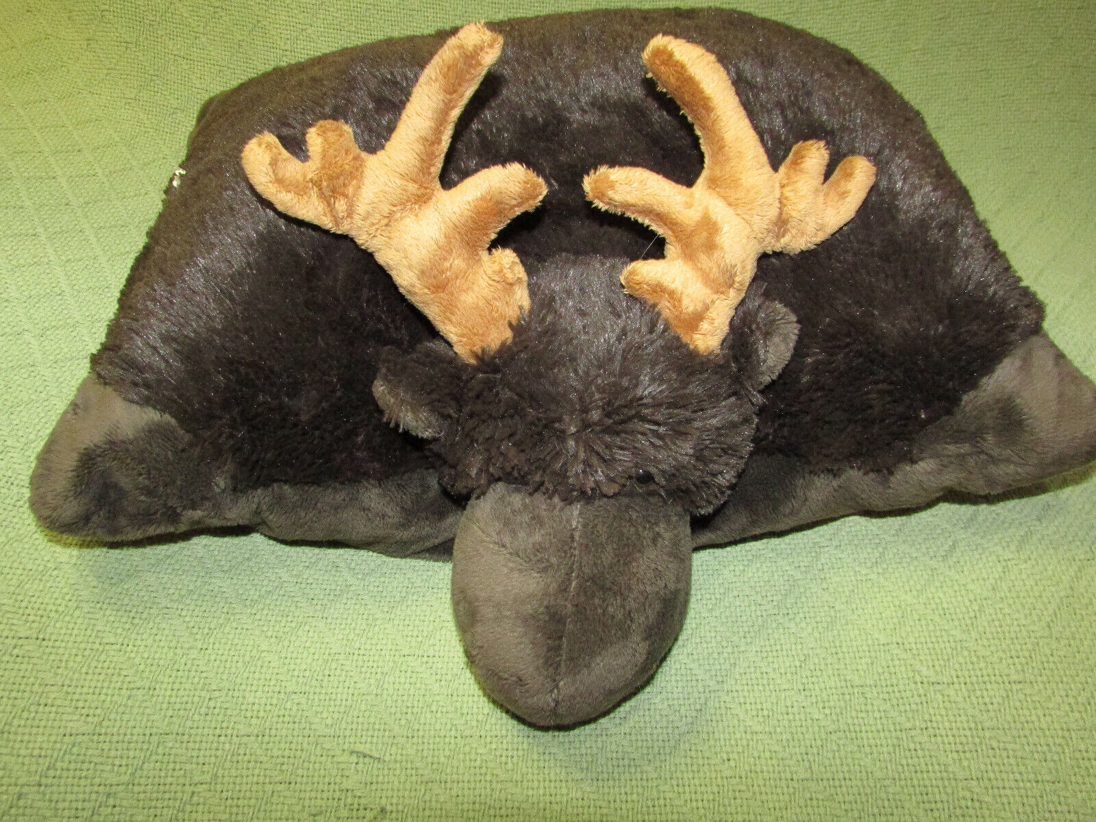 Primary image for 18" PILLOW PETS MOOSE STUFFED ANIMAL PLUSH PILLOW 2003 BROWN LARGE FOLD UP LOVEY