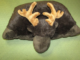 18&quot; Pillow Pets Moose Stuffed Animal Plush Pillow 2003 Brown Large Fold Up Lovey - £8.63 GBP