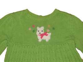 Gymboree Green Sweater Top White Dog Toddler Girl Size 18-24 Months - $9.88