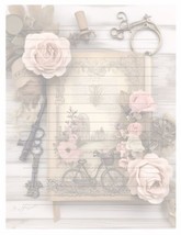 Pink Vintage Roses - Lined Stationery Paper (25 Sheets)  8.5 x 11 Premium Paper - £9.41 GBP