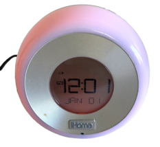 iHome Bluetooth Speaker with Color Changing Clock Radio iBT29A-A Round 4... - $12.18