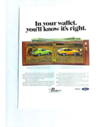 1971 Color Ad Ford Pinto In Your Wallet, You Know It&#39;s Right - $168.05 MXN