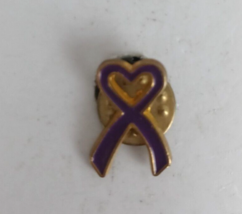 Purple Heart Awareness Ribbon Lapel Hat Pin - £5.07 GBP