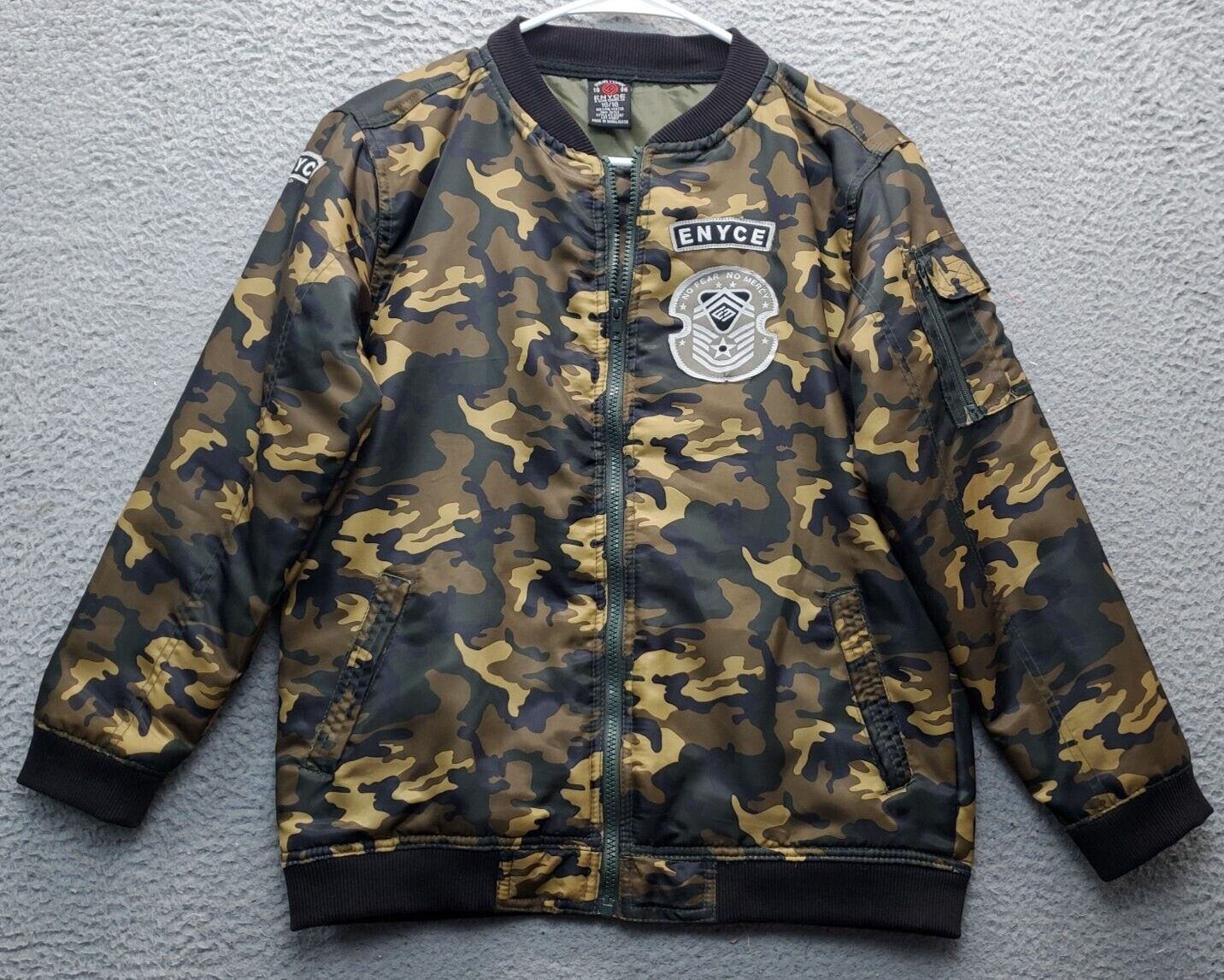 Enyce Sean Combs Co. Bomber Jacket Youth 16/18 Multi Camo Print Lined Fu... - $41.62