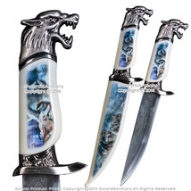 13.5&quot; Fantasy Wolf Dagger Bowie Gift Knife with Painted Scabbard Souvenir - £10.90 GBP