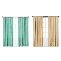 NEW Threshold One Window Treatment Panel Tan/Green Greek Key 54"x84" Curtain - $24.99