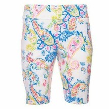 NWT Ladies IBKUL SHARON WHITE MULTI Pullon Golf Shorts - sizes 4 6 8 10 ... - £39.22 GBP
