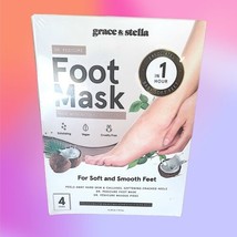 GRACE &amp; STELLA Foot Peel Mask 4 Pairs in Coconut  4 x 1.5 fl Oz NIB MSRP... - £19.32 GBP