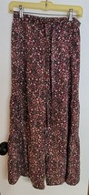 Womens S Easel Tree Multicolor Floral Print Flowing Wide Leg Cropped Pants - £14.74 GBP